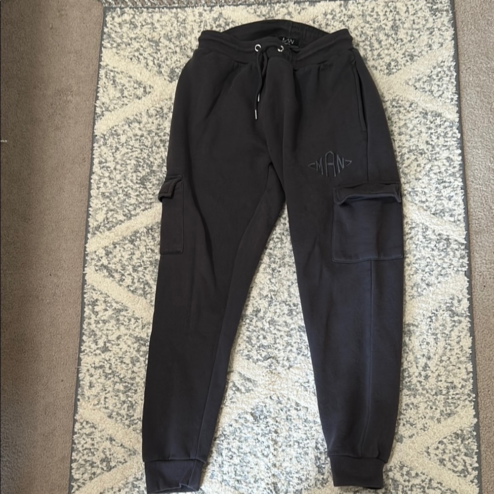 Men's Black Cargo Joggers